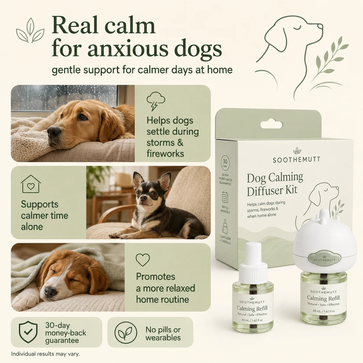 SootheMutt Calming Diffuser — Plug-In Anxiety Relief for Dogs
