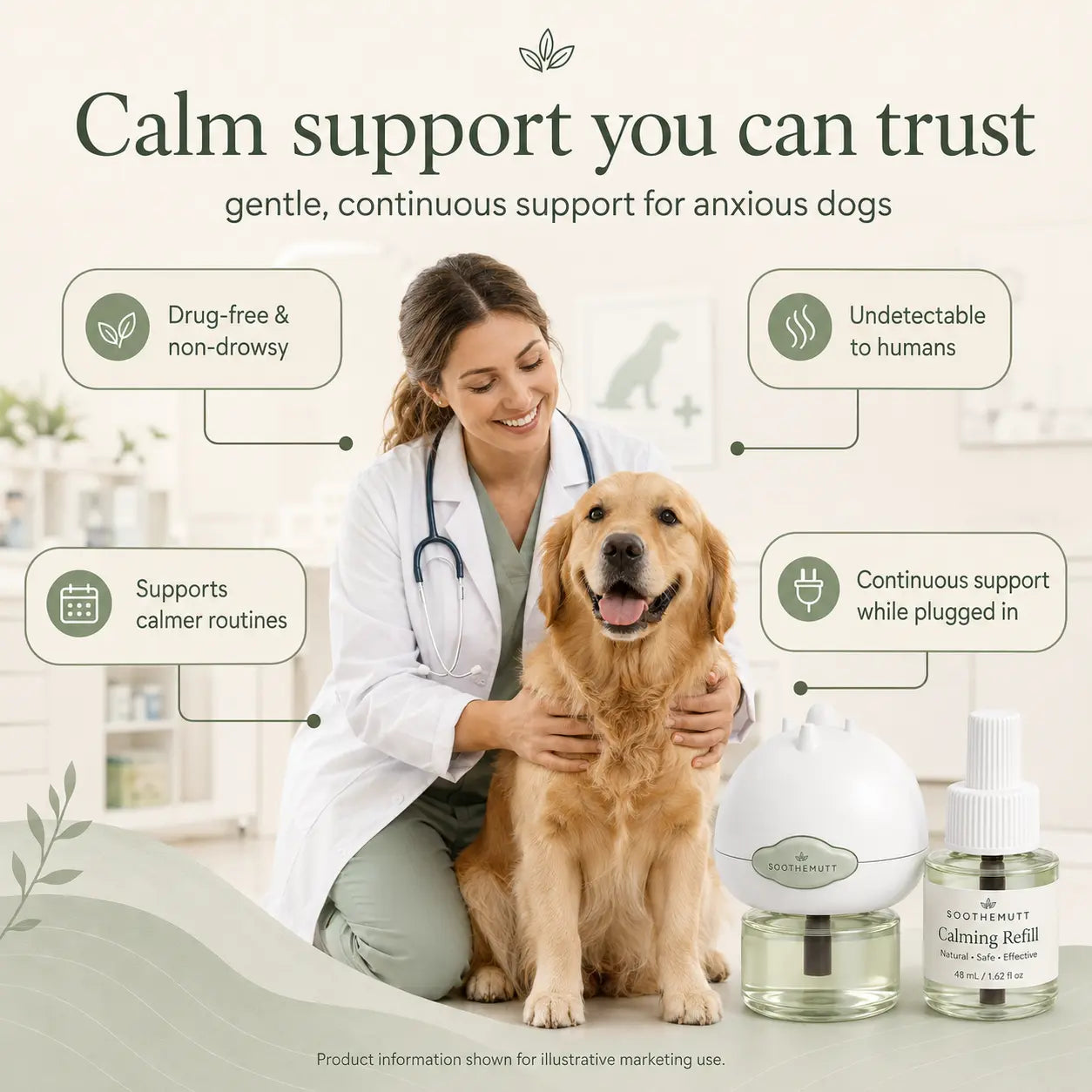 SootheMutt Calming Diffuser — Plug-In Anxiety Relief for Dogs
