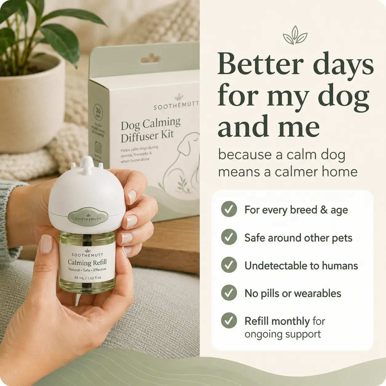 SootheMutt Calming Diffuser — Plug-In Anxiety Relief for Dogs
